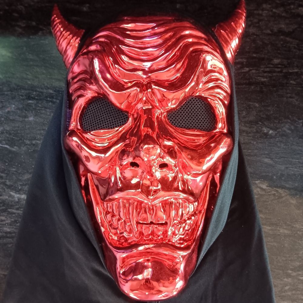 Metallic Red Devil Halloween Mask - Picture 5 of 5
